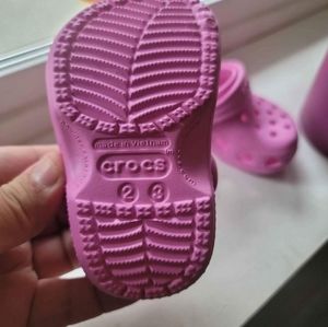 Pink baby crocs